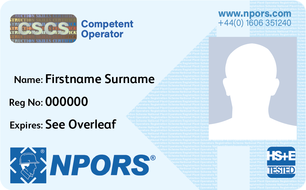 NPORS Competent Operator Card