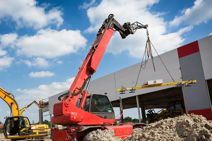 telescopic handler suspended loads